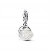 Charm Pendant Double Rose Blanche