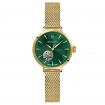 Montre Aut Femme SOLINE Doré Cadran Vert Bracelet Acier milanais Doré 12 MM