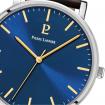Montre Homme ESSENTIAL Argenté Cadran Bleu Bracelet Cuir Brun 20 MM