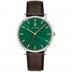 Montre Homme ESSENTIAL Cadran Vert Bracelet Cuir Brun