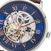 Montre Homme AUTOMATIC Cadran Bleu Bracelet Cuir Brun