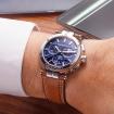 NEWPORT – CHRONOGRAPHE – BLEU & CUIR BRUN