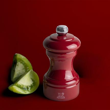 Bistro - Moulin à poivre manuel en bois, laqué rouge passion, 10 cm - 4in