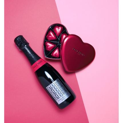 Boîte cœur FAUCHON et Champagne Brut FAUCHON 750ml