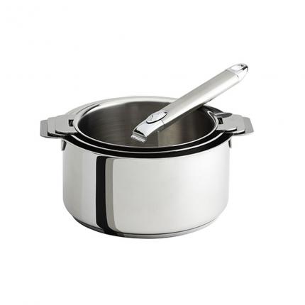 SET DE 3 CASSEROLES MUTINE AMOVIBLE  AVEC POIGNEE INOX ZENITH 2