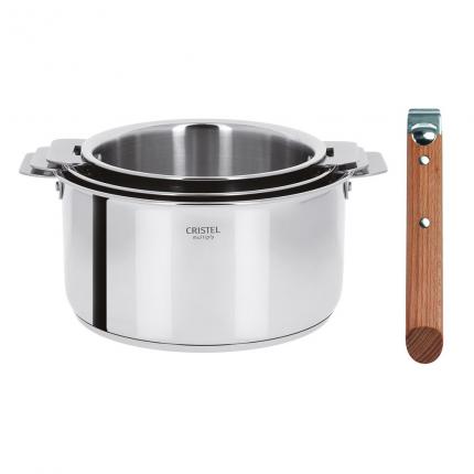 SET DE 3 CASSEROLES CASTELINE AMOVIBLE