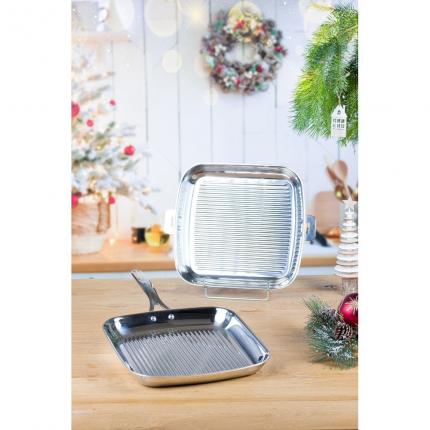 GRIL VIANDE INOX CARRE 30CM CASTEL PRO