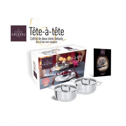 SET 'TETE A TETE' 2 MINI COCOTTES 10CM INOX