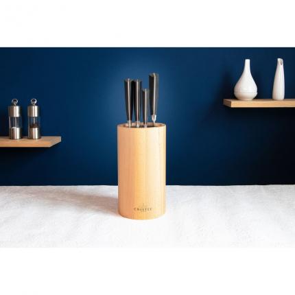 BLOC COUTEAUX EN BOIS HETRE ROND