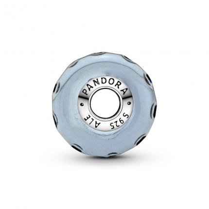 Charm Océan Verre de Murano Bleu Foncé Ondulé