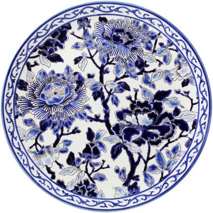 Plat à gâteaux - Pivoines bleues