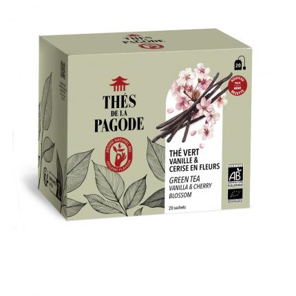 Thé vert vanille & cerise en fleurs