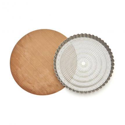 MOULE TARTE CANNELE INOX PERFORE FOND DEMONT. Ø24