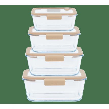 Set 5pcs : 4 boites rectangulaires & pompe vide d'air