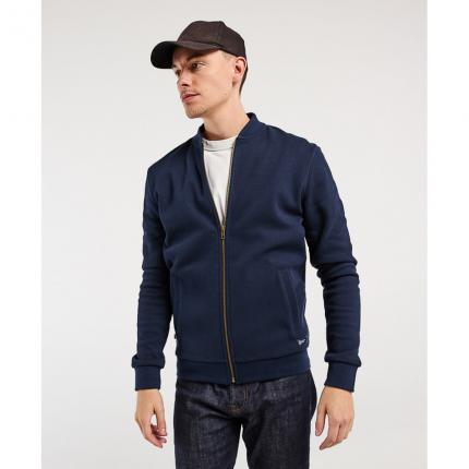 Sweat zippé polyester coton recyclé Uni