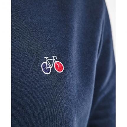 Sweat molleton gratté coton  issu de l'agriculture biologique Brodé vélo