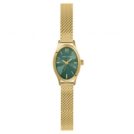 Montre Quartz Femme OVALIA Doré Cadran Vert Bracelet Acier milanais Doré 8 MM