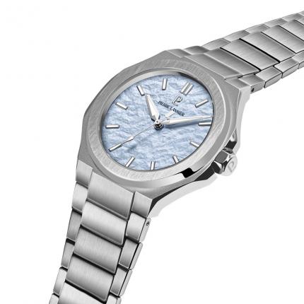 Montre Qua Homme GRAPHITE Argenté Cadran Bleu glacier Bracelet Acier Argenté 24 MM