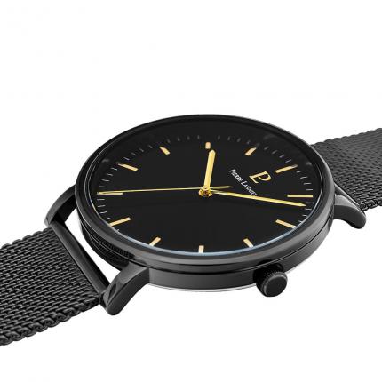 Montre Homme ESSENTIAL Cadran Noir Bracelet Acier milanais  Noir