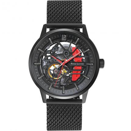 Montre Homme PADDOCK Cadran Noir Bracelet Acier milanais Noir