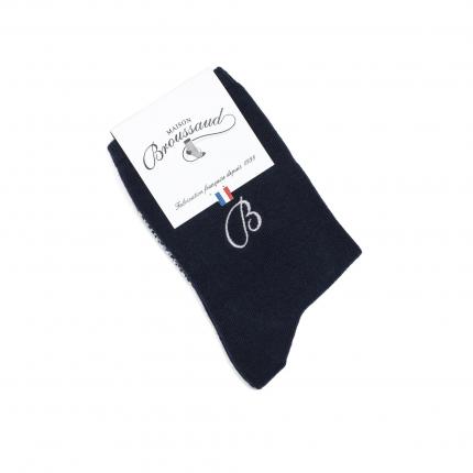 Unie broderie B - Marine