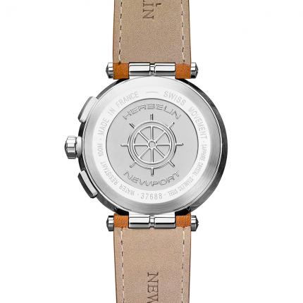 NEWPORT – CHRONOGRAPHE – ACIER & CUIR CAMEL