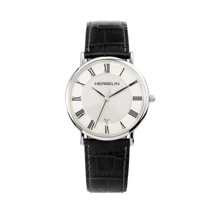 CLASSIQUE – QUARTZ – ACIER & CUIR NOIR