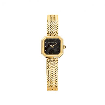 OCTOGÔNE – QUARTZ CARRÉ – DORÉ & NACRE NOIRE