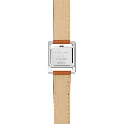 Ve AVENUE – BRACELET DOUBLE – ACIER & CUIR BRUN