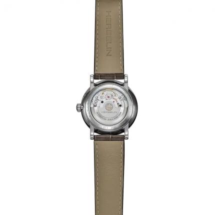 INSPIRATION – AUTOMATIQUE PHASE DE LUNE – ACIER & CUIR GRIS