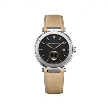 NEWPORT – QUARTZ – ACIER & CUIR BEIGE