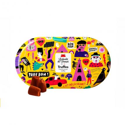 COFFRET METAL DE 12 TRUFFES CHOCOLAT NOIR