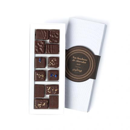 Coffret de 12 bonbons de chocolats noirs