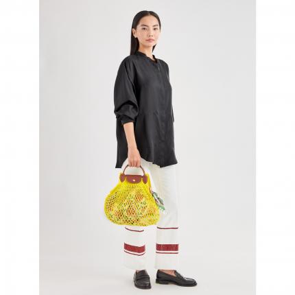Sac porté main Le Pliage filet coloris citron