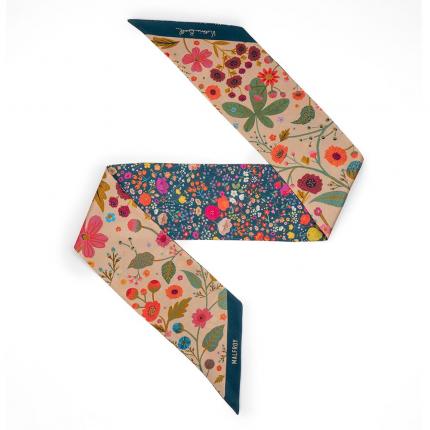 Bandeau de soie en twill de soie
imprime fleuri