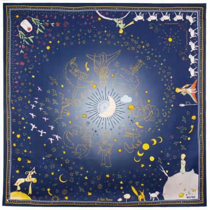 Carré 90 en twill de soie La nuit du petit prince
