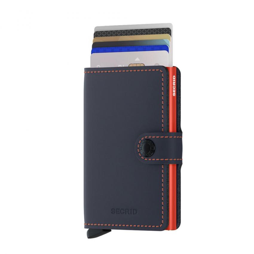 Porte-cartes RFID Matte bleu/orange