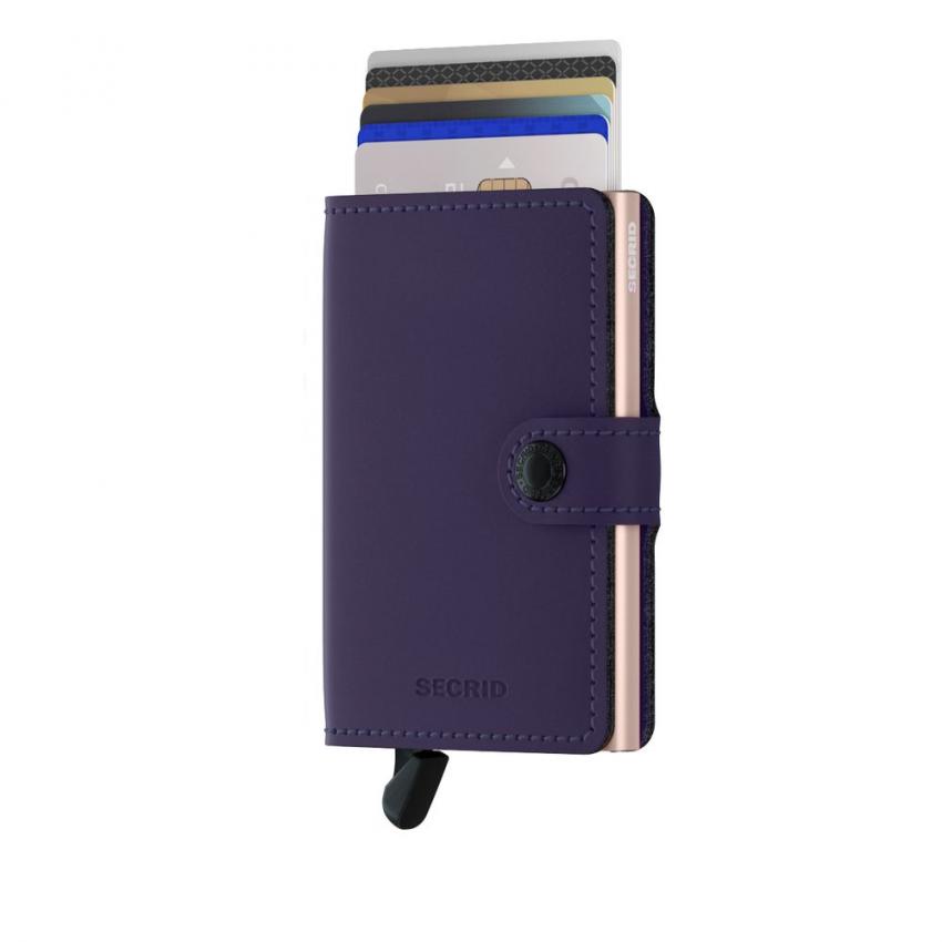 Porte-cartes RFID Matte violet / rose