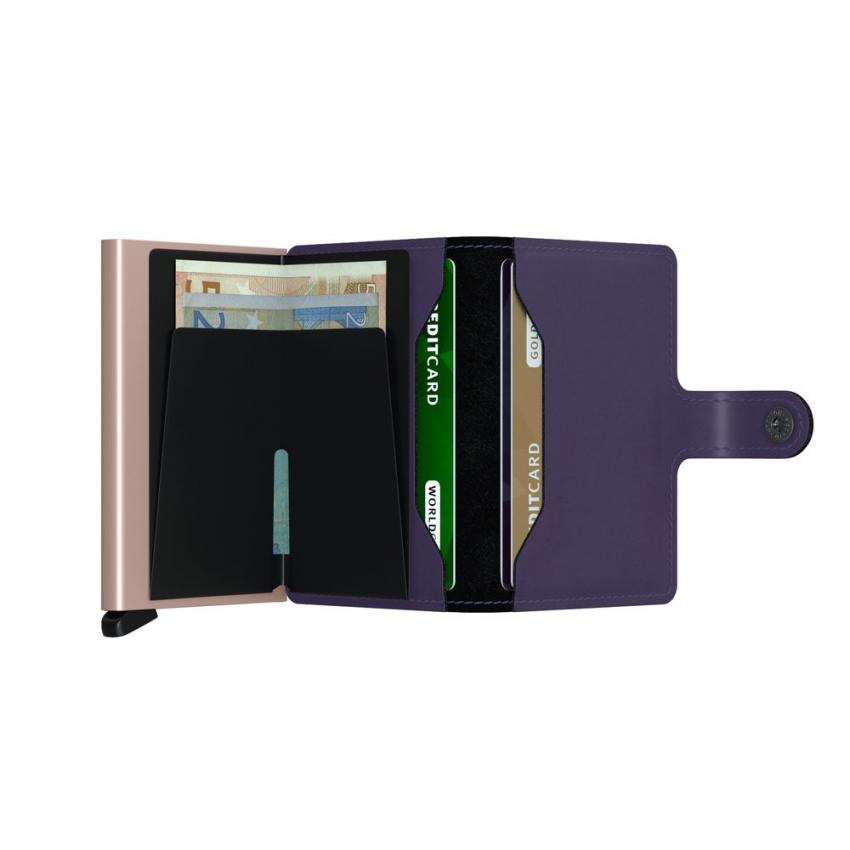 Porte-cartes RFID Matte violet / rose
