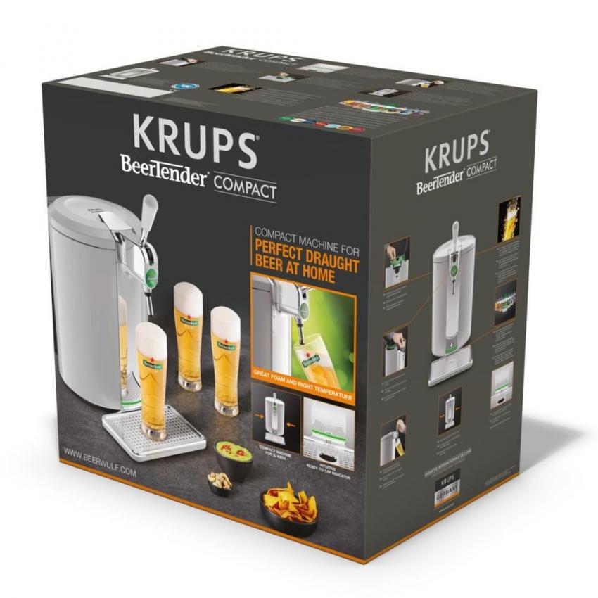 Beertender Compact Silver avec Plateau, Verres et Sous-Bocks