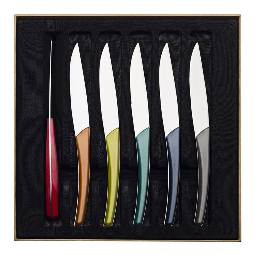 QUARTZ multicolore coffret 6 couteaux
