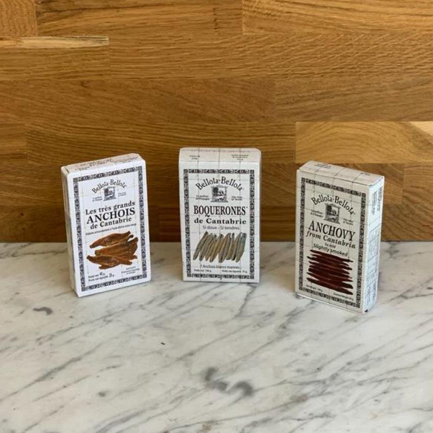 Trilogie d'anchois de Cantabrie