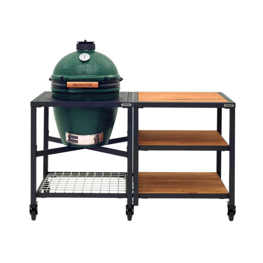 Pack Big Green Egg Large sur table modulaire inox + meuble d'extension