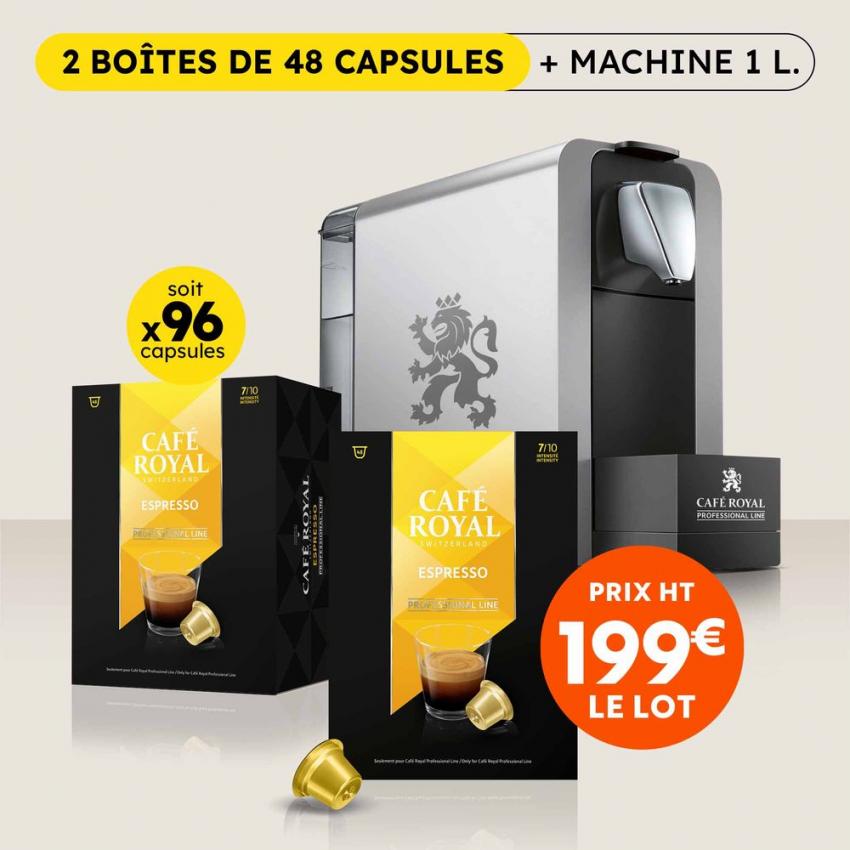 Machine Café Royal Pro + 2 boites de 48 offertes.