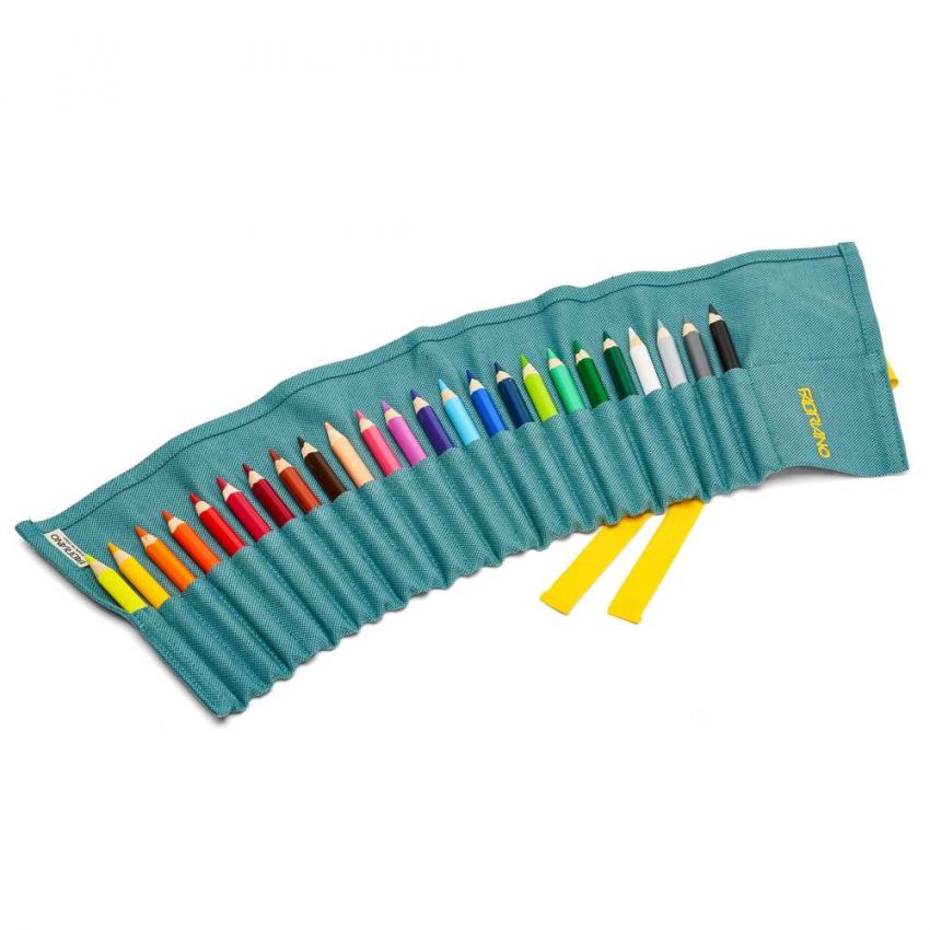 Linen pencil case 24 crayons