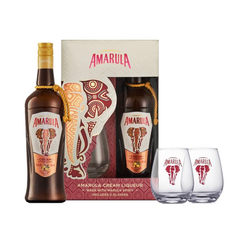 Coffret Liqueur Amarula 2 verres