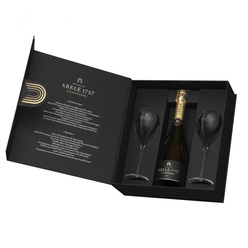 Abelé 1757 Brut en coffret avec 2 flûtes