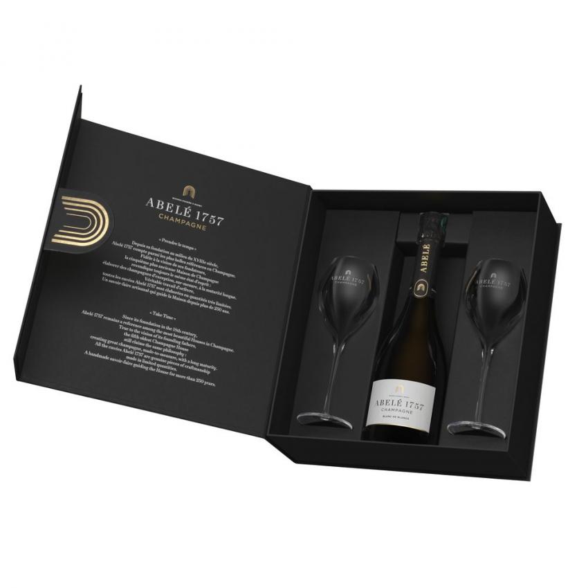 Abelé 1757 Blanc de Blancs en coffret avec 2 flûtes