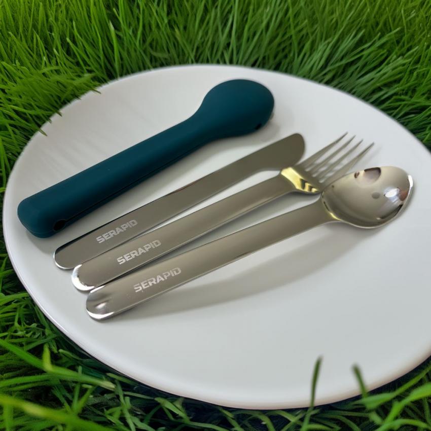 Serapid Reusable Cutlery Set with Silicone Storage Pouch