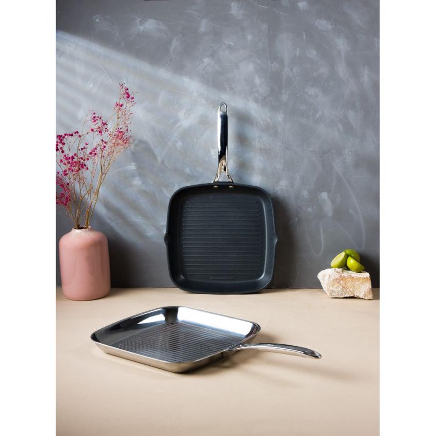 GRIL VIANDE INOX CARRE 30CM CASTEL PRO